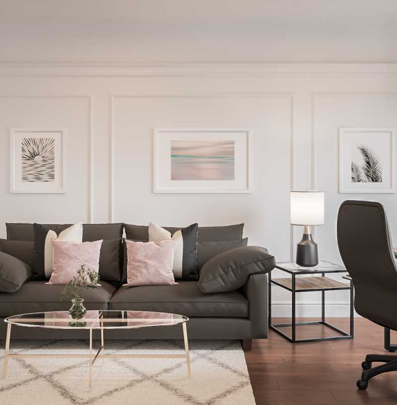 Contemporary, Modern, Glam Living Room Design by Havenly Interior Designer Kylie