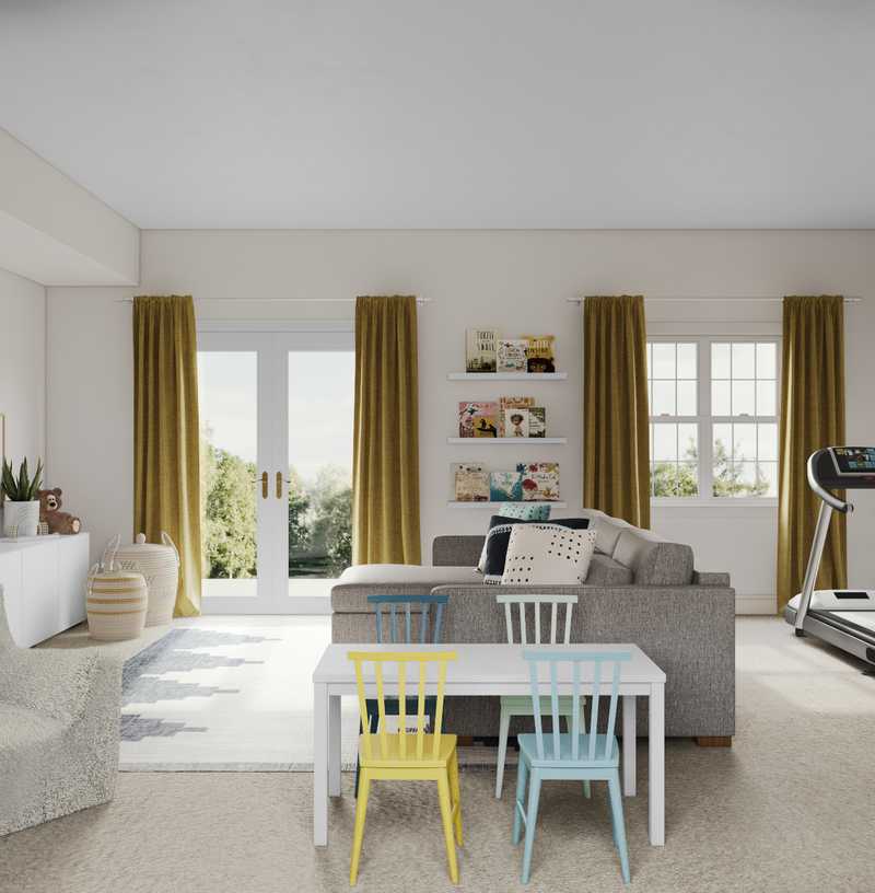 Contemporary, Bohemian, Transitional Living Room Design by Havenly Interior Designer Sarah