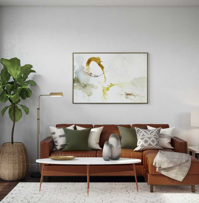 Modern, Eclectic, Bohemian, Vintage, Midcentury Modern Living Room Design by Havenly Interior Designer Lyndsi
