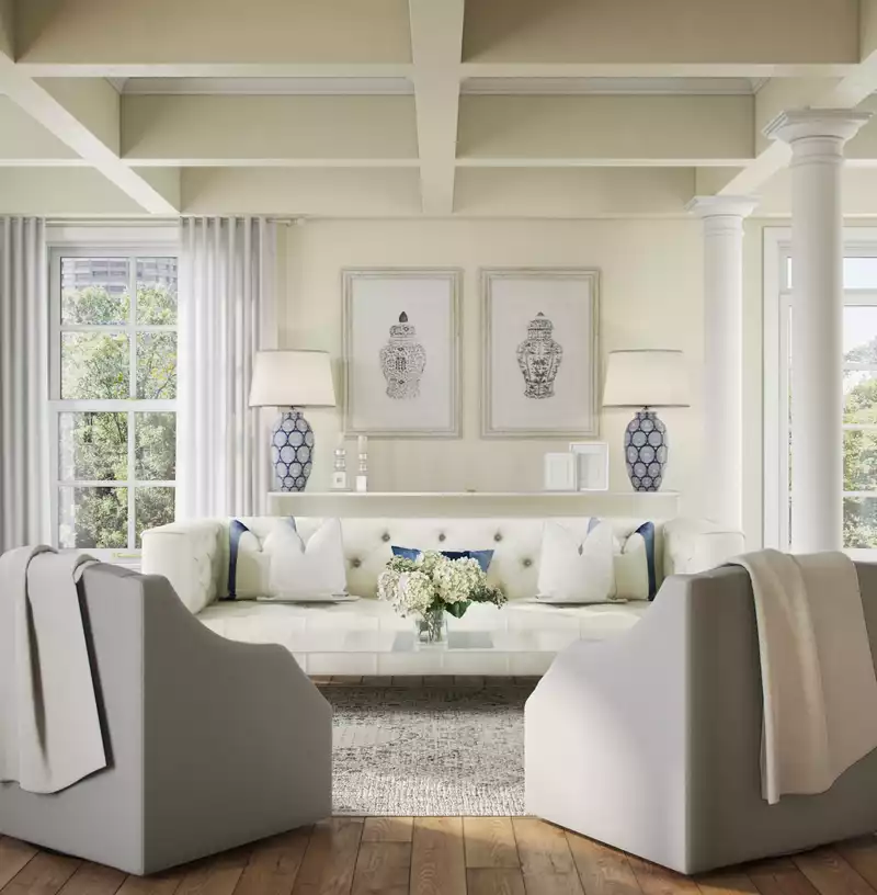 Classic, Traditional, Transitional, Classic Contemporary, Preppy Living Room Design by Havenly Interior Designer Tori