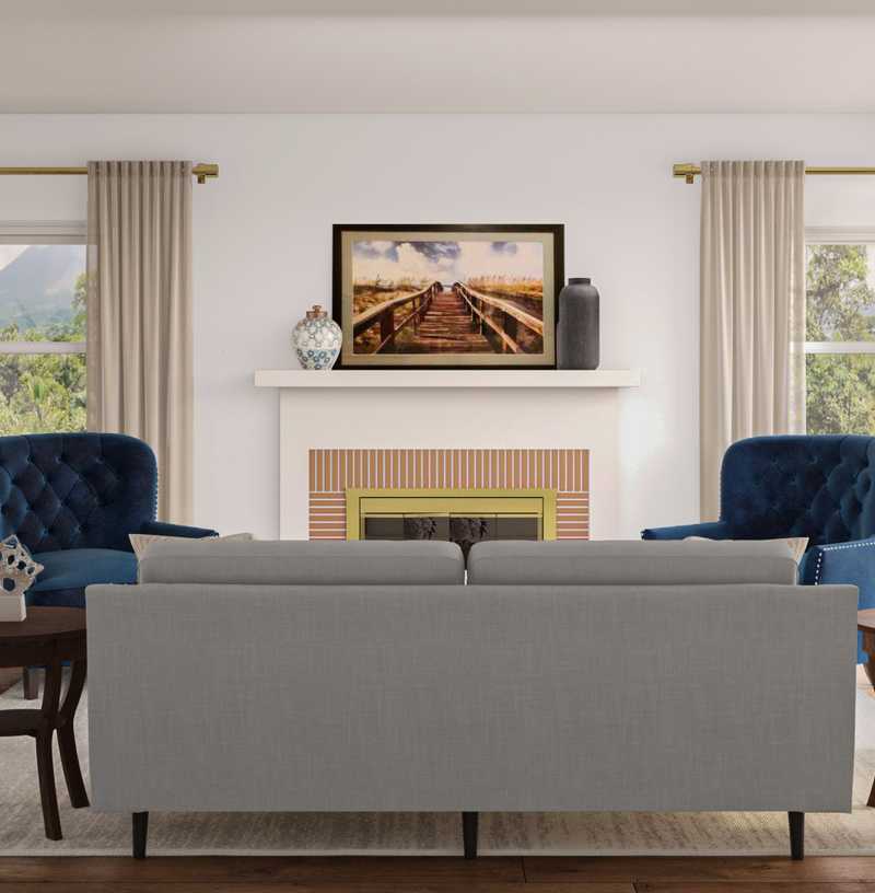 Bohemian, Farmhouse Living Room Design by Havenly Interior Designer Breanna