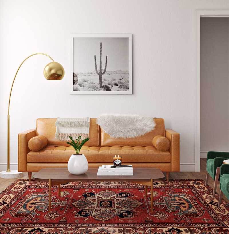 Bohemian Living Room Design by Havenly Interior Designer Leslie