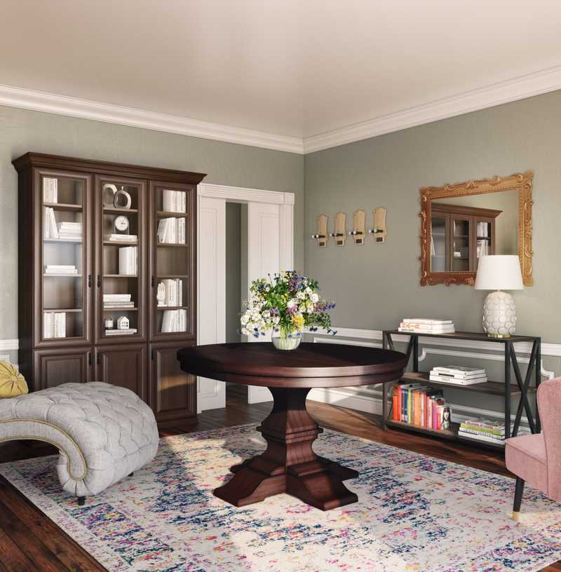 Bohemian, Preppy Dining Room Design by Havenly Interior Designer Kassidy