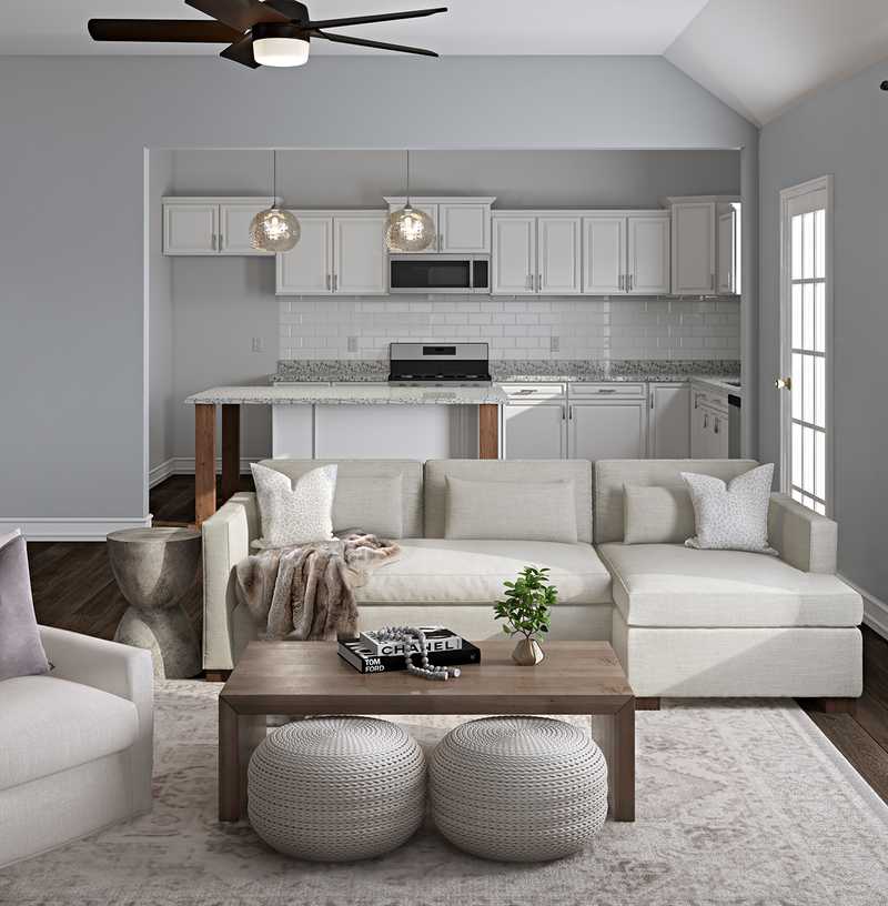 Classic, Glam, Farmhouse Living Room Design by Havenly Interior Designer Kylie