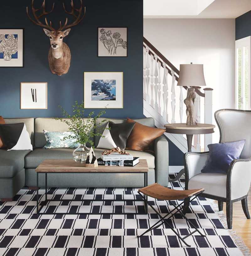 Contemporary, Eclectic, Rustic, Transitional Living Room Design by Havenly Interior Designer Annie