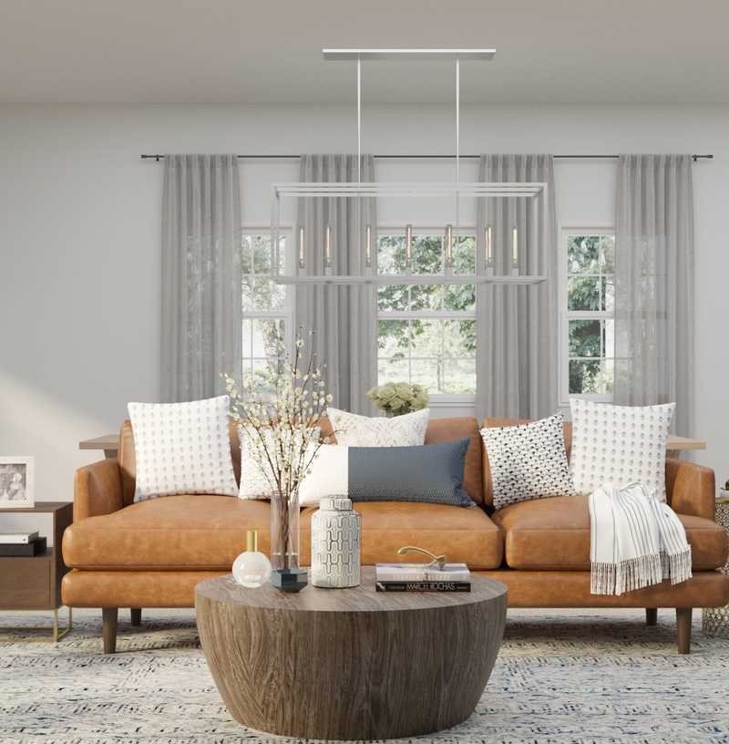 Contemporary, Coastal Living Room Design by Havenly Interior Designer Melisa