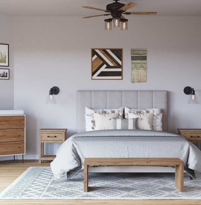 Bohemian, Farmhouse Bedroom Design by Havenly Interior Designer Andrea