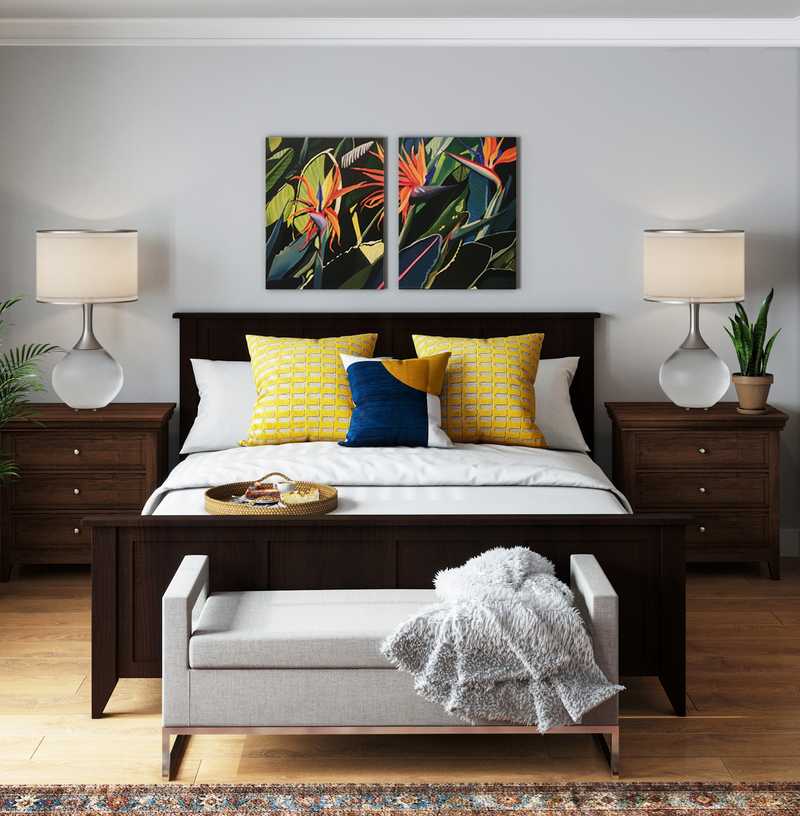 Bohemian, Transitional Bedroom Design by Havenly Interior Designer Kathy