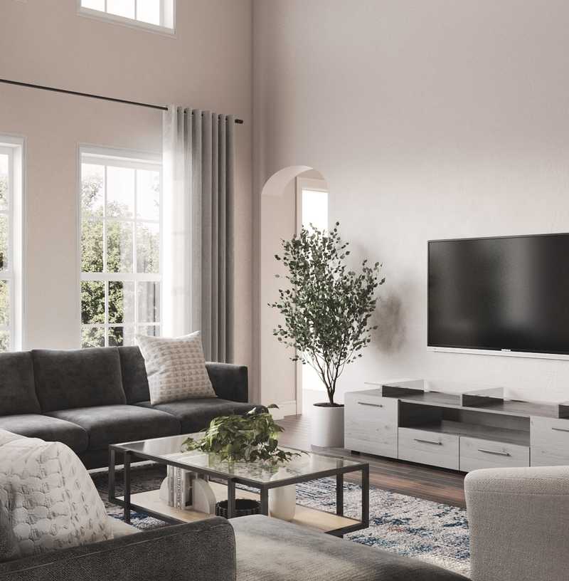Modern, Minimal Living Room Design by Havenly Interior Designer Sandra
