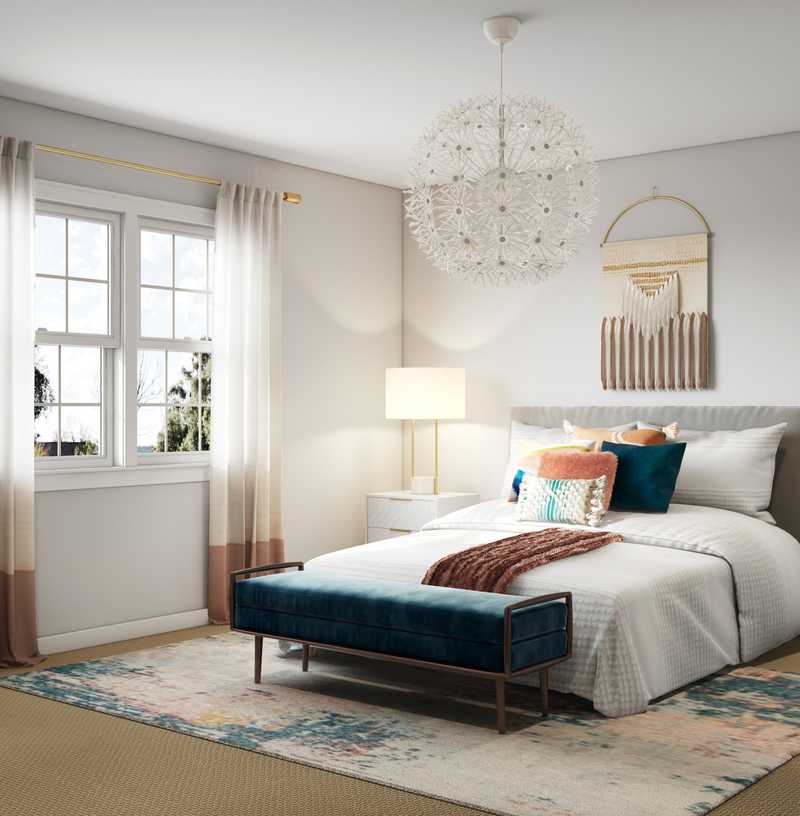 Modern, Eclectic, Bohemian, Glam Bedroom Design by Havenly Interior Designer Madison