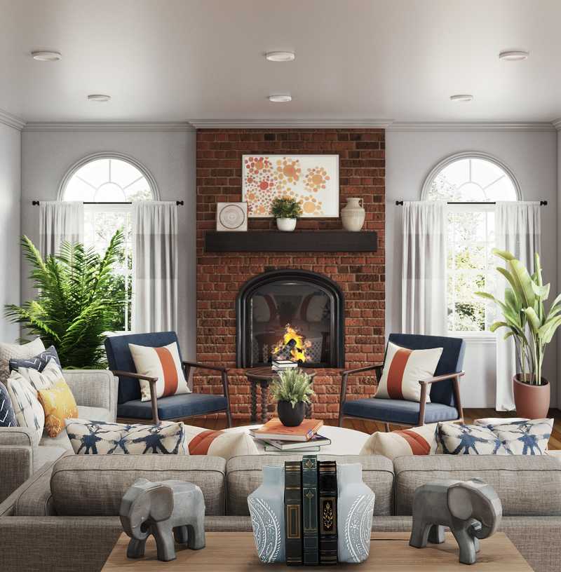 Transitional, Global Living Room Design by Havenly Interior Designer Moumita