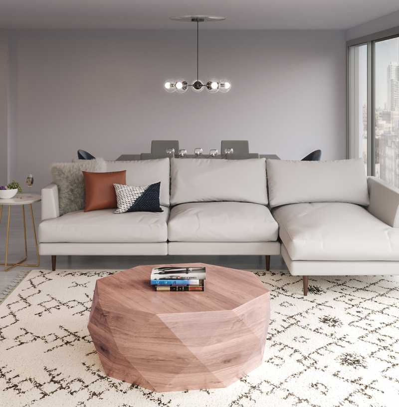 Bohemian, Midcentury Modern Living Room Design by Havenly Interior Designer Michelle