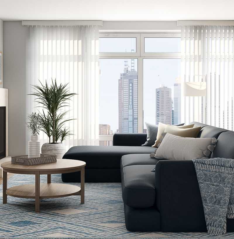 Modern, Minimal Living Room Design by Havenly Interior Designer Laura