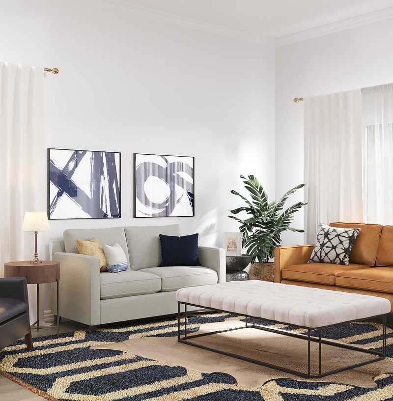 Contemporary, Midcentury Modern, Scandinavian Living Room Design by Havenly Interior Designer Erica