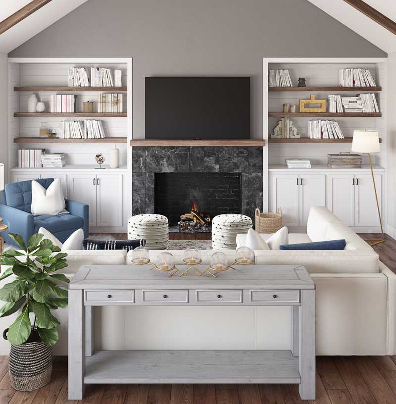 Modern, Coastal, Farmhouse Living Room Design by Havenly Interior Designer Sam