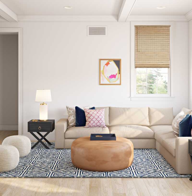 Classic, Transitional, Preppy Living Room Design by Havenly Interior Designer Victoria