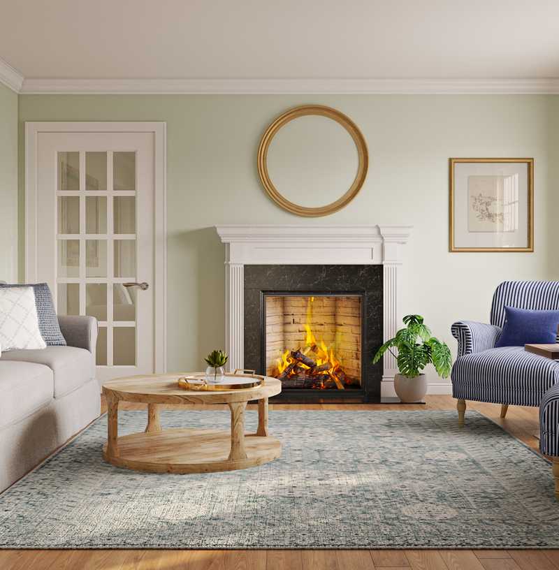 Classic, Coastal, Transitional Living Room Design by Havenly Interior Designer Caroline