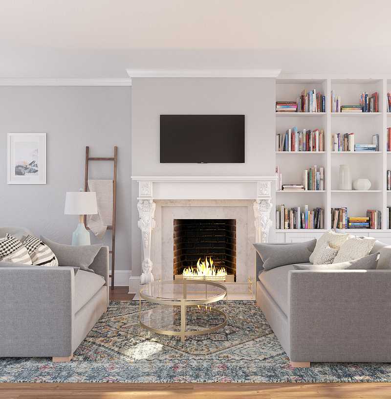 Contemporary, Rustic Living Room Design by Havenly Interior Designer Akira