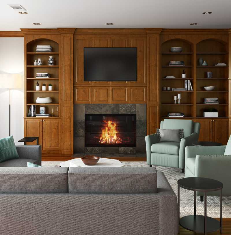 Modern, Midcentury Modern Living Room Design by Havenly Interior Designer Rebecca