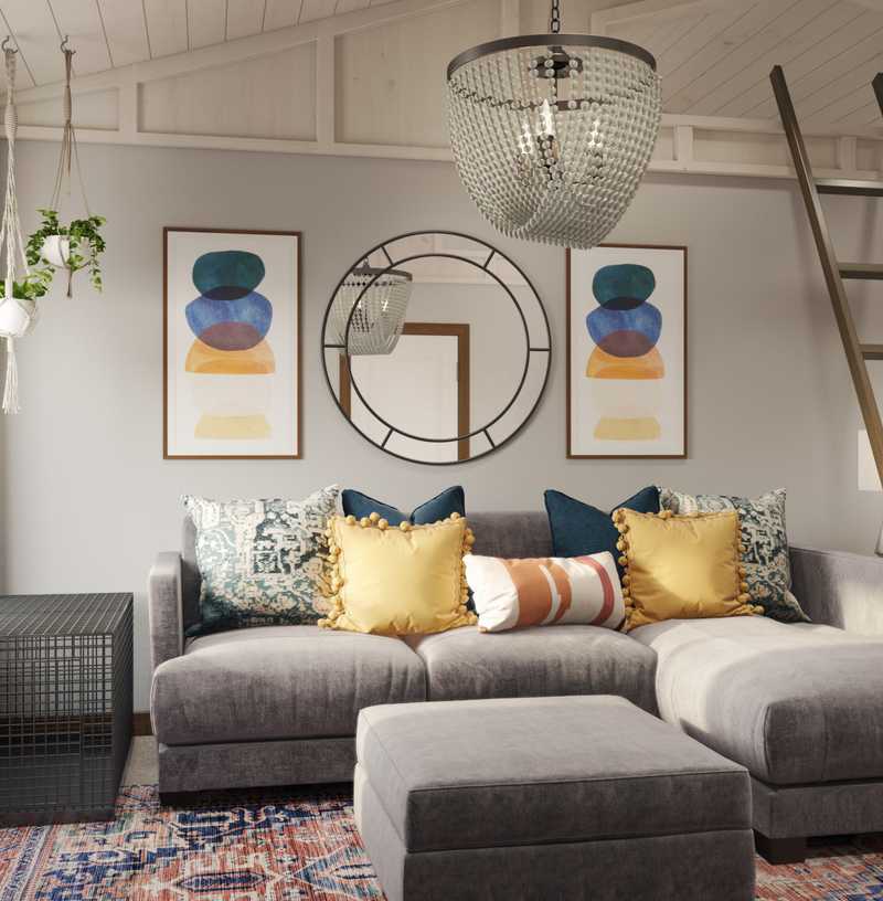 Modern, Eclectic Living Room Design by Havenly Interior Designer Matthew