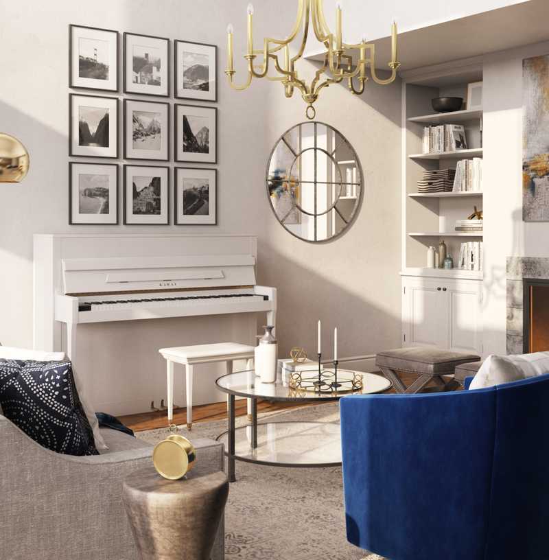 Modern, Traditional Living Room Design by Havenly Interior Designer Chelsea