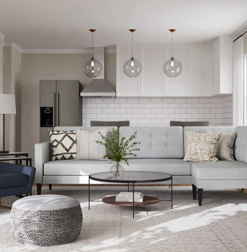 Modern, Midcentury Modern Living Room Design by Havenly Interior Designer Isaac