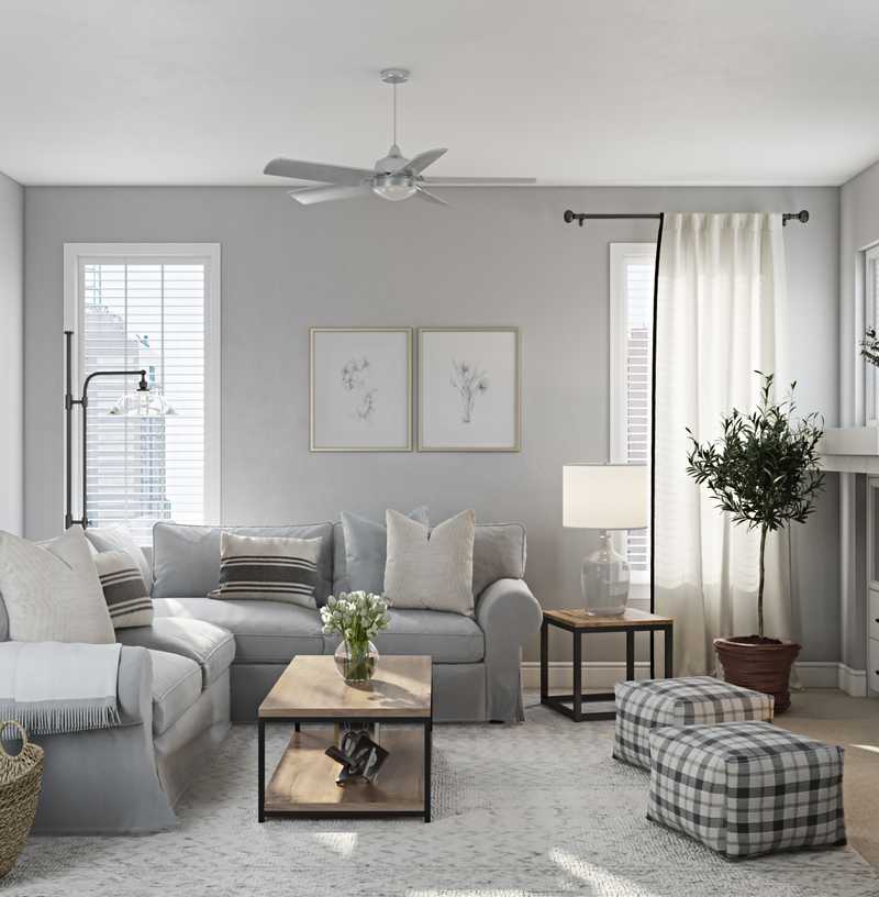 Classic, Farmhouse, Transitional Living Room Design by Havenly Interior Designer Luisa
