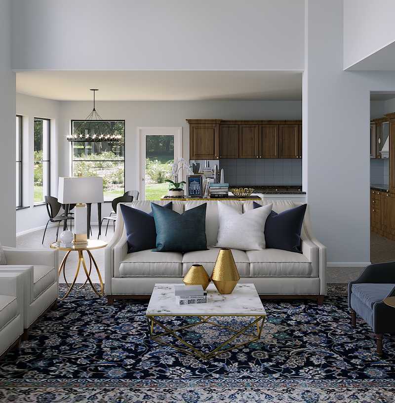 Contemporary, Glam Living Room Design by Havenly Interior Designer Christine