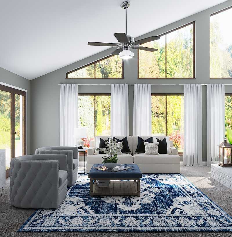 Modern, Eclectic Living Room Design by Havenly Interior Designer Tracie