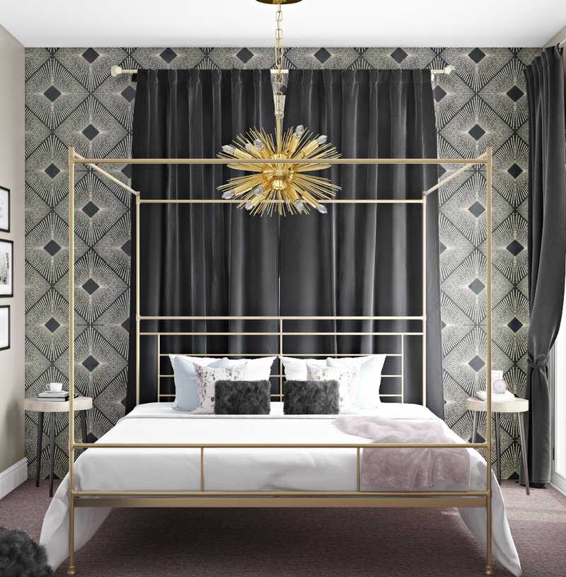 Modern, Eclectic, Glam Bedroom Design by Havenly Interior Designer Rebecca