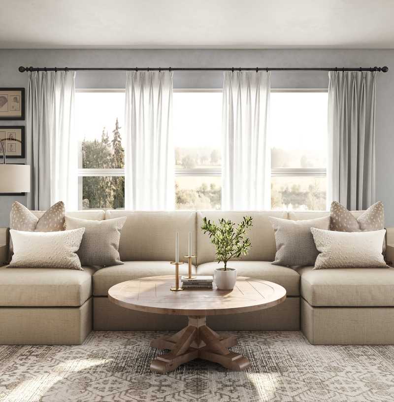 Farmhouse Living Room Design by Havenly Interior Designer Sara