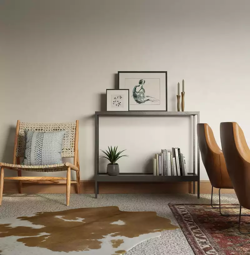 Contemporary, Eclectic, Bohemian, Global Living Room Design by Havenly Interior Designer Lauren