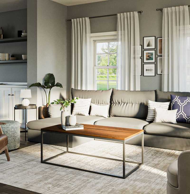 Modern, Coastal, Traditional Living Room Design by Havenly Interior Designer Laura