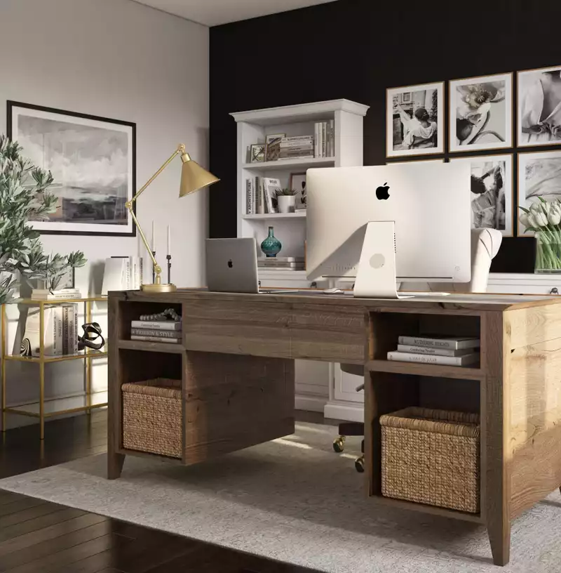 Contemporary, Classic Office Design by Havenly Interior Designer Kelsey