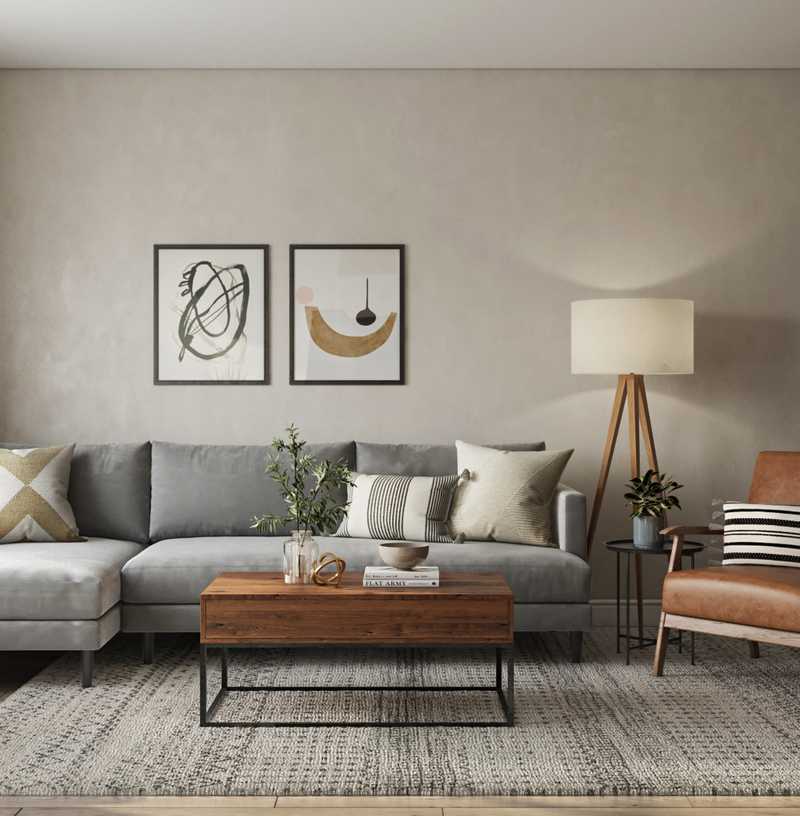 Modern, Bohemian, Midcentury Modern Living Room Design by Havenly Interior Designer Laura