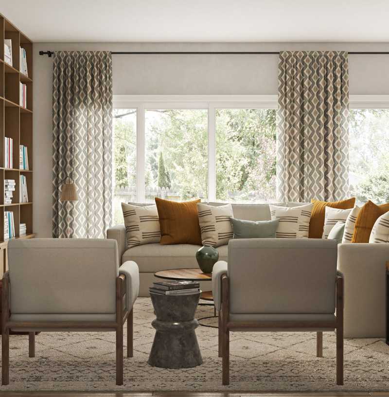Contemporary, Modern, Bohemian, Transitional, Scandinavian Living Room Design by Havenly Interior Designer Lisa