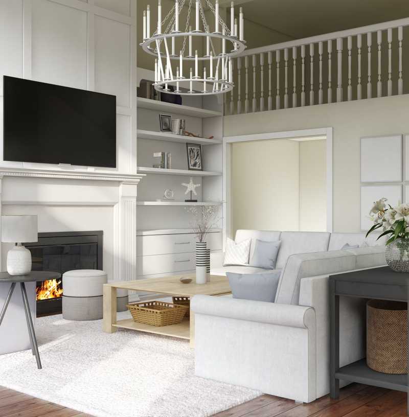 Contemporary, Classic, Coastal, Glam, Traditional, Transitional, Classic Contemporary Living Room Design by Havenly Interior Designer Lisa