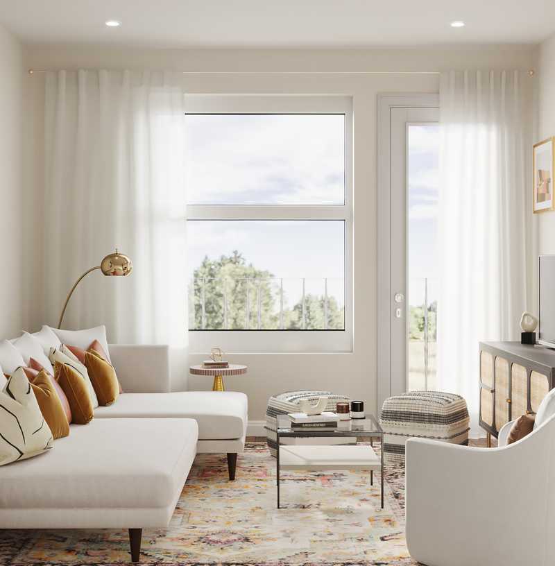 Contemporary, Modern, Eclectic Living Room Design by Havenly Interior Designer Amelia