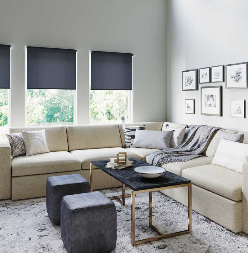 Modern, Midcentury Modern Living Room Design by Havenly Interior Designer Jennifer