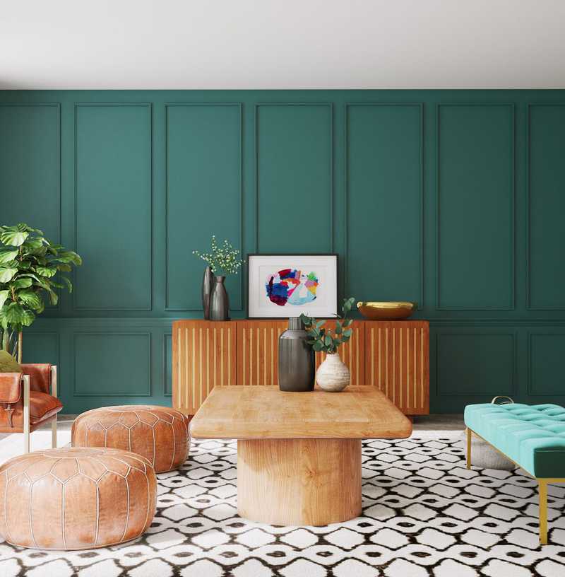 Eclectic, Bohemian, Global, Midcentury Modern Living Room Design by Havenly Interior Designer Ana