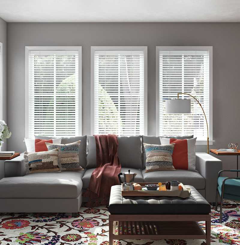 Bohemian, Farmhouse Living Room Design by Havenly Interior Designer Jen