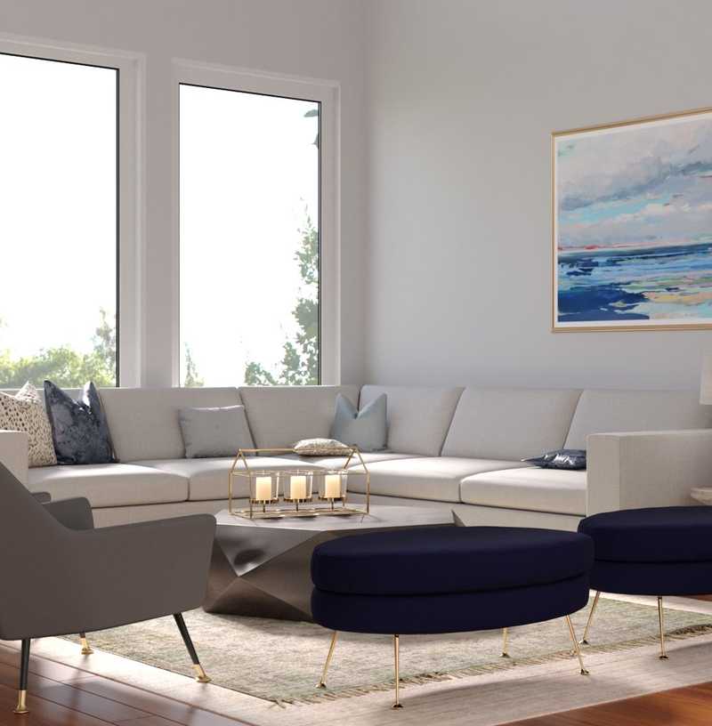 Modern, Classic, Glam Living Room Design by Havenly Interior Designer Carla