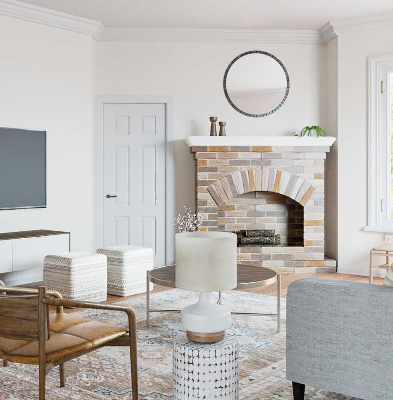Bohemian, Midcentury Modern, Scandinavian Living Room Design by Havenly Interior Designer Emily