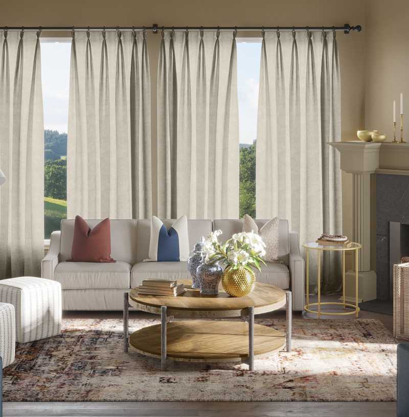 Eclectic, Traditional Living Room Design by Havenly Interior Designer Laura