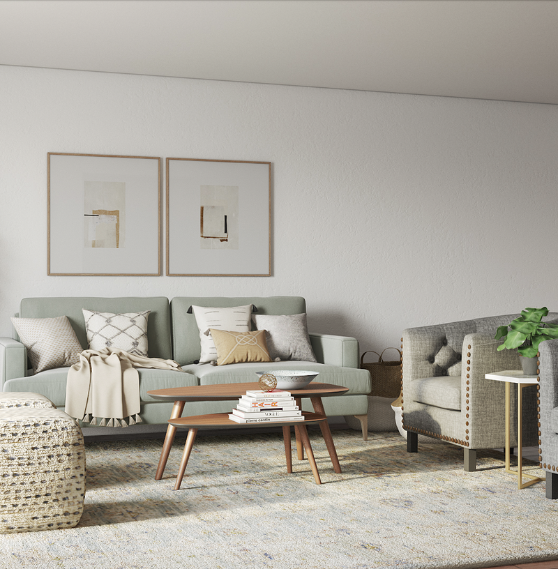 Midcentury Modern Living Room Design by Havenly Interior Designer Jennifer