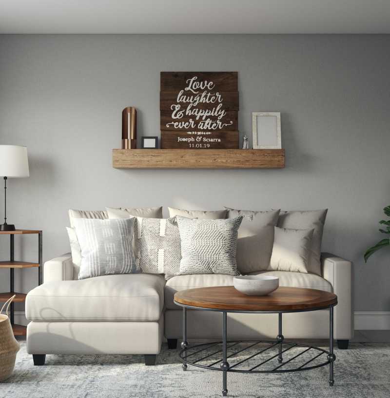 Classic, Coastal, Farmhouse Living Room Design by Havenly Interior Designer Elizabeth