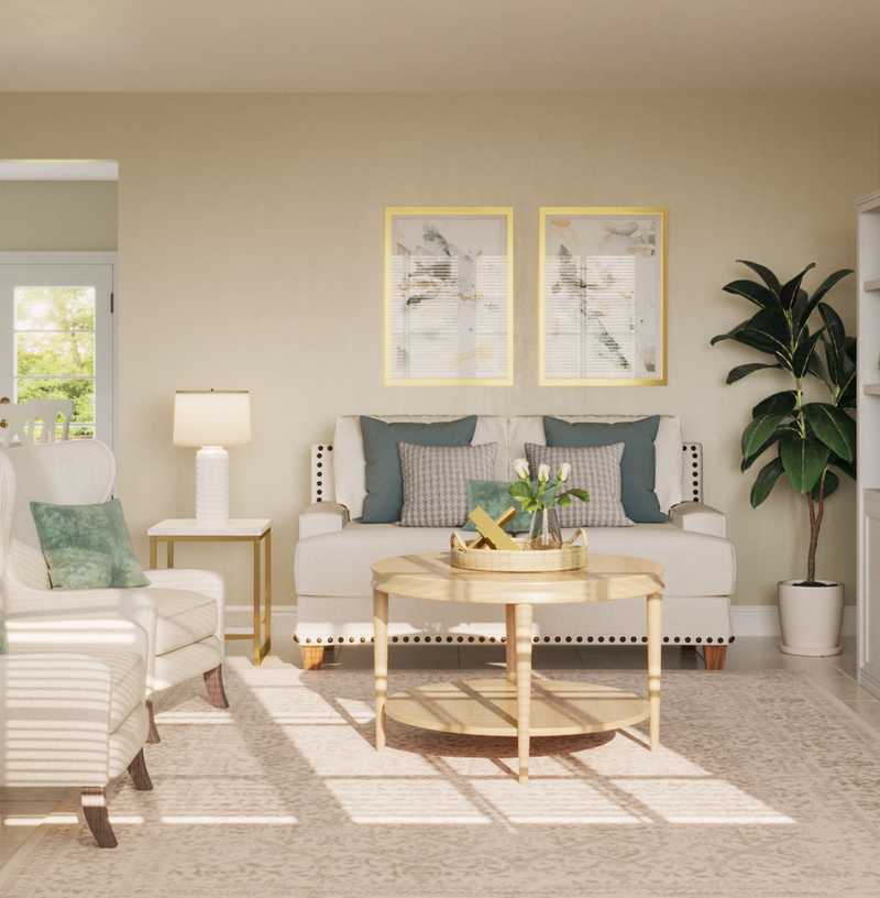 Classic, Traditional, Farmhouse, Transitional Living Room Design by Havenly Interior Designer Lisa