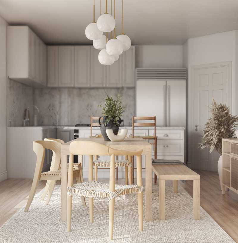 Bohemian, Coastal, Scandinavian Dining Room Design by Havenly Interior Designer Astrid