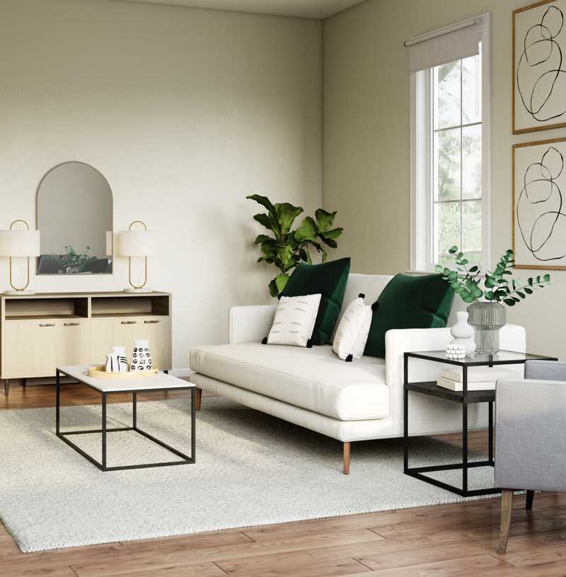 Modern, Classic, Farmhouse Living Room Design by Havenly Interior Designer Heather