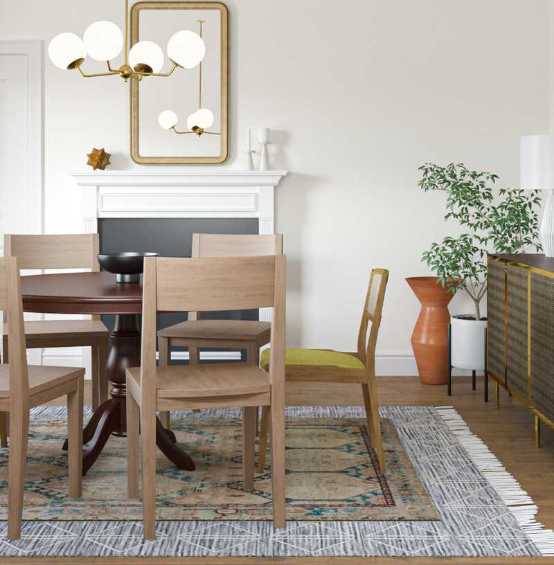 Eclectic, Bohemian, Midcentury Modern Dining Room Design by Havenly Interior Designer Abril